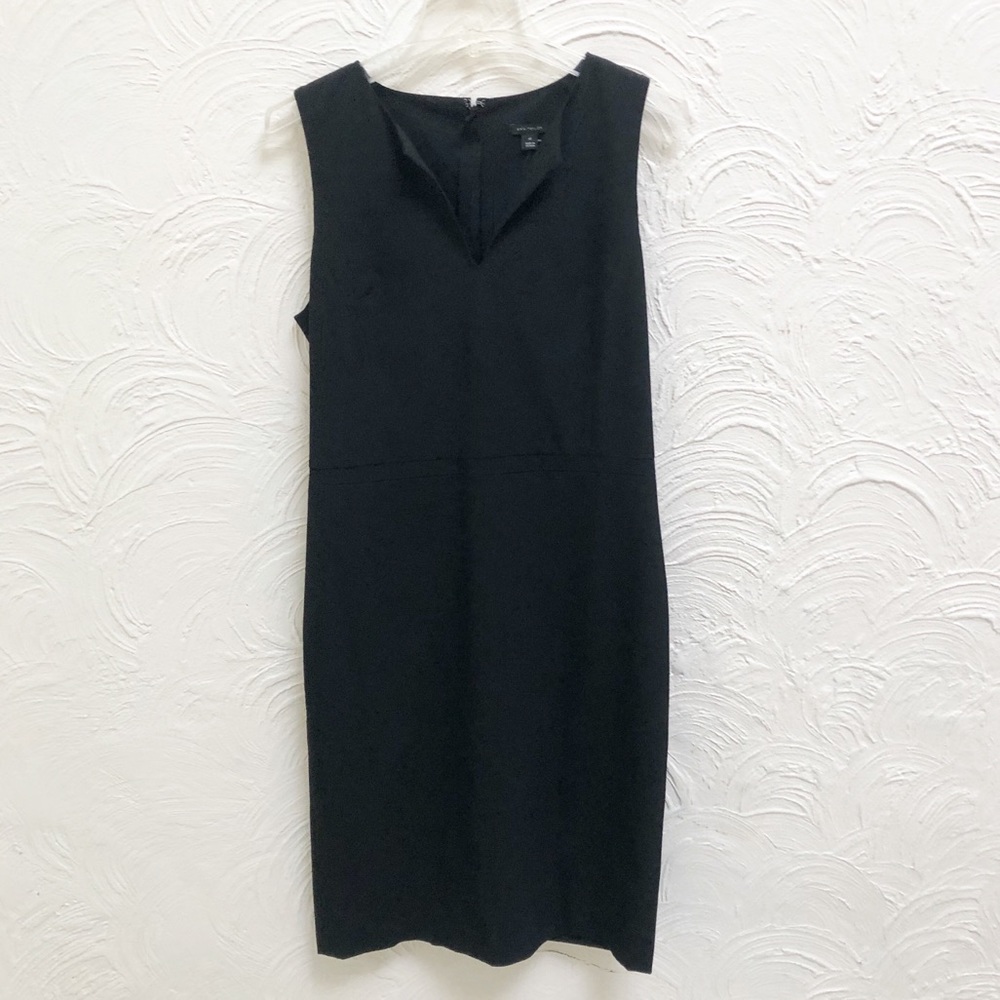 Ann Taylor 4 Tall Career Shift Dress Black NWT